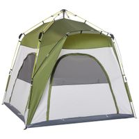 outsunny tienda de camping familiar 4 personas tienda cupula impermeable ligera ventilada facil de montar pop-up 24x24x199 m   aosom espana