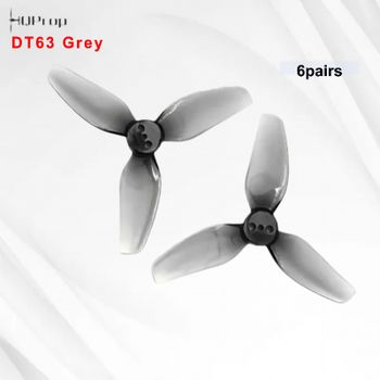 6 Pares de Hélices HQProp DT63MMX3 V2 de 2.5 Pulgadas, Hélices DT63 FPV para Carreras de Drones RC