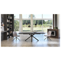 mesa extensible de 160cm a 240cm moderna cubierta de ceramica sobre cristal templado gris grafito