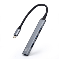 ewent ew1145 hub de interfaz usb 32 gen 1 31 gen 1 type-c 5000 mbits gris plata