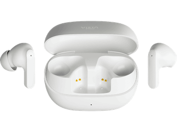 Auriculares True Wireless - Vieta Pro Dual 2, 33 h Autonomía, Intraurales, Bluetooth, USB-C, Micrófono, Cancelación activa de ruido, Blanco