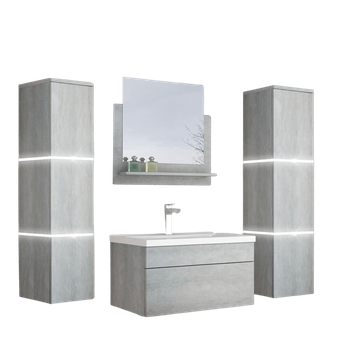 Conjunto De Muebles De Cuarto De Baño Wangerooge Big Xl - Gris