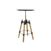 mesita auxiliar metal madera 60x60x105 regulable