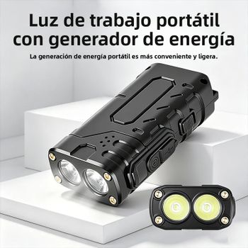 Luz de trabajo multifunción recargable, ultrabrillante y de larga duración, para exteriores, con activación manual, linterna portátil pequeña