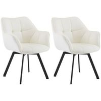 lote de 2 sillas de comedor jordi terciopelo crema 59x60x81 cm clp