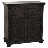 aparador de madera negro 90x40x90 cm