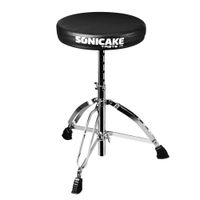 sonicake taburete para bateria ajustable y plegable con asiento acolchado antideslizante negro qdt-01