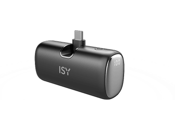REACONDICIONADO Seminuevo Muy Bueno Powerbank - ISY IPP-5500, 5000 mAh, Universal, USB-C, Negro