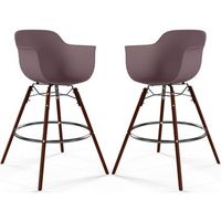 taburetes de bar - diseno escandinavo - patas de madera oscura - pack de 2 - nordika topo