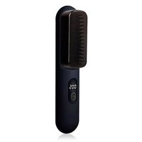 cepillo alisador inalambrico con 3 niveles de temperatura tecnologia ceramica y bloqueo de humedad con bateria recargable de 2000mah 45x4x20 cm color negro