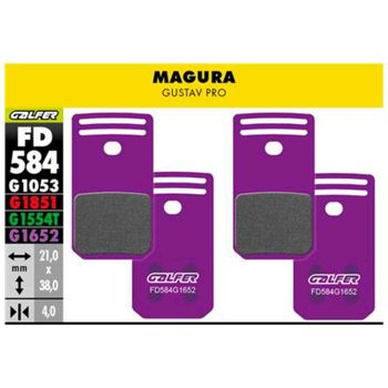 GALFER | Pastillas De Freno E-Bike Compatible Magura  FD584G1652  - Las nuevas pastillas de freno GALFER G1652, llegan al mercado para mejorar los actuales problemas de frenada que tienen la mayoría