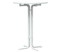 vidaxl mesa de bar madera ingenieria y acero blanco o80x110cm