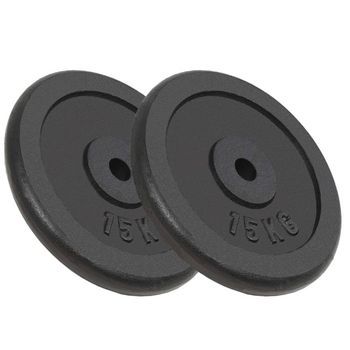 Discos De Pesas De Hierro Fundido 2 Uds 2x15 Kg Vidaxl