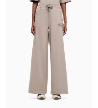 EA7 para mujer. 7W000972_AF20758 Pantalón mezcla de algodón Logo beige (XXS), Casual