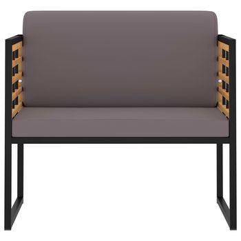 Pack 2 Uds Sillas Jardín | Silla De Exterior | Sillón Y Cojines Madera Maciza Acacia Gris Oscuro