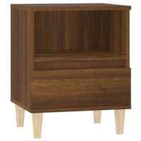 mesita de noche con cajon y compartimento abierto 40 x 35 x 50 cm madera contrachapada marron dec033718