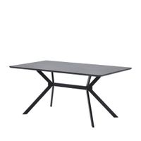 mesa de comedor rectangular de acero negro