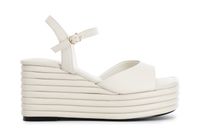 sandalias de napa con efecto cuna acolchada cream 36