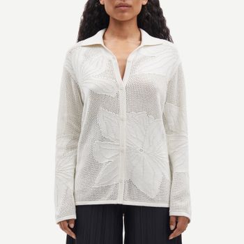 Samsøe Samsøe Sacona 12923 Floral-Jacquard Organic Cotton-Blend Shirt - S