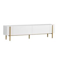 soporte de tv de madera nexus - 180 x 30 x 45 cm - blanco  dorado