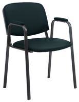 silla con patas de metal y asiento en simil cuero negro