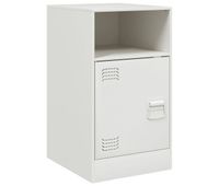 vidaxl mesita de noche acero blanco 345x39x62 cm
