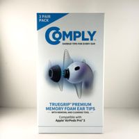 comply truegrip  almohadillas de espuma viscoelastica premium de repuesto para apple airpods pro 3 generacion  excelente aislamiento acustico  negro diferentes tamanos sml 3 pares