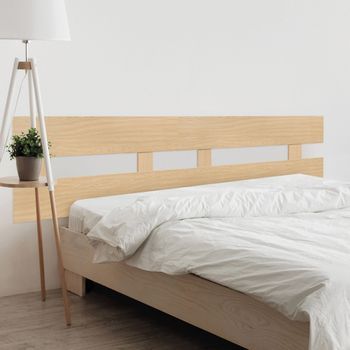 Dhome Cabecero Madera Natural 160cm Dual Horizontal Estilo Valla Madera Reciclada Dm Herrajes Incluidos (160cm Dual Horizontal Valla, Madera Natural)