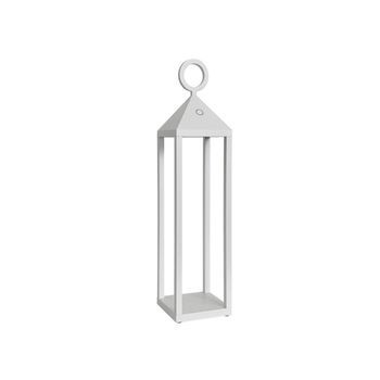 Moderna Linterna Led Pic Nic 2,2w Ip54 Recargable Y Regulable H. 47 Cm Blanco