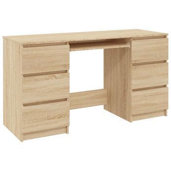 Mesa De Escritorio | | Escritorio De Despacho | Escritorio Madera Contrachapada Color Roble Sonoma 140x50x77 Cm