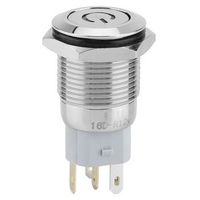 interruptor de boton pulsador metalico de 16 mm auto - reinicio 12 v led