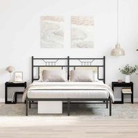 set de 2 mesitas de noche - mueble para dormitorio - madera de ingenieria - roble negro 40x30x40cm