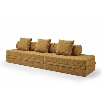 Sofá Modular 3+2 Lugares Convertibletweed Mostaza