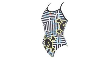 Arena femme crazy labyrinth light drop back una pieza negro multi