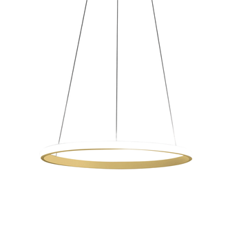 Iole S1 Lámpara Colgante Led 28w Regulable - Lámpara De Araña Con Aro Moderno En Oro Cepillado, Luz Cálida 3000k, Ip20