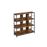 estanteria de almacenamiento de 3 niveles marron rustico  negro