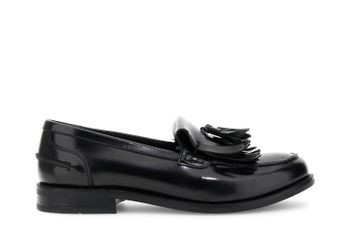 mocasines de piel cepillada con flecos black