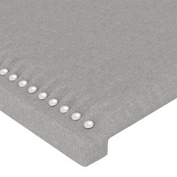 Cabecero Cama Mueble De Dormitorio Con Led De Tela Claro 147 X 16 X 118/128 Cm Gris M02_0000596