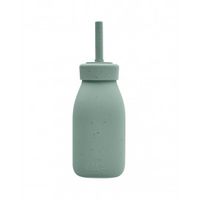 biberon con pajita platinum silicone sage
