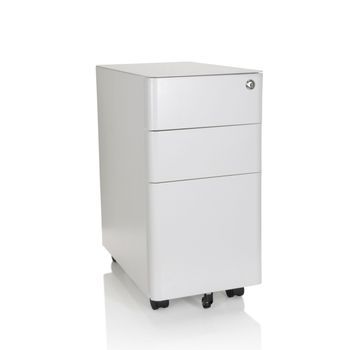Archivador Con Ruedas Color I Acero Blanco Hjh Office