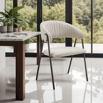 4 sillas de comedor de tejido acolchado 60 x 58 x 85 cm beige/gris