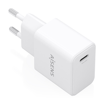 AISENS - CARGADOR GaN USB-C PD3.0 1xUSB-C 20W, BLANCO