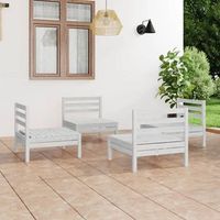 conjunto de muebles de jardin 4 uds  mesa y sillas madera maciza de pino blanco cfw498305