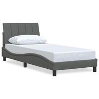 estructura de cama sin colchon hanko tela gris oscuro 90x190 cm vidaxl