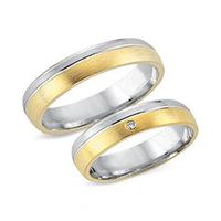 alianzas 18 quilates oro blanco amarillo con diamante