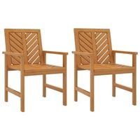 pack 2 uds sillas de comedor de jardin  silla de exterior  sillon madera maciza acacia