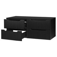 mueble bajo para doble lavabo newport de pared con 4 cajones mdf 160x60x40 cm - negro