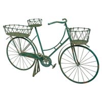 bicicleta decoracion de metal 150x50x89h cm verde