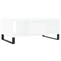 mesa de centro de diseno moderno y contemporaneo 90 x 50 x 365 cm madera de ingenieria blanca y metal dec038003