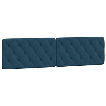 Cabecero De Cama Acolchado Terciopelo Azul 200 Cm Vidaxl